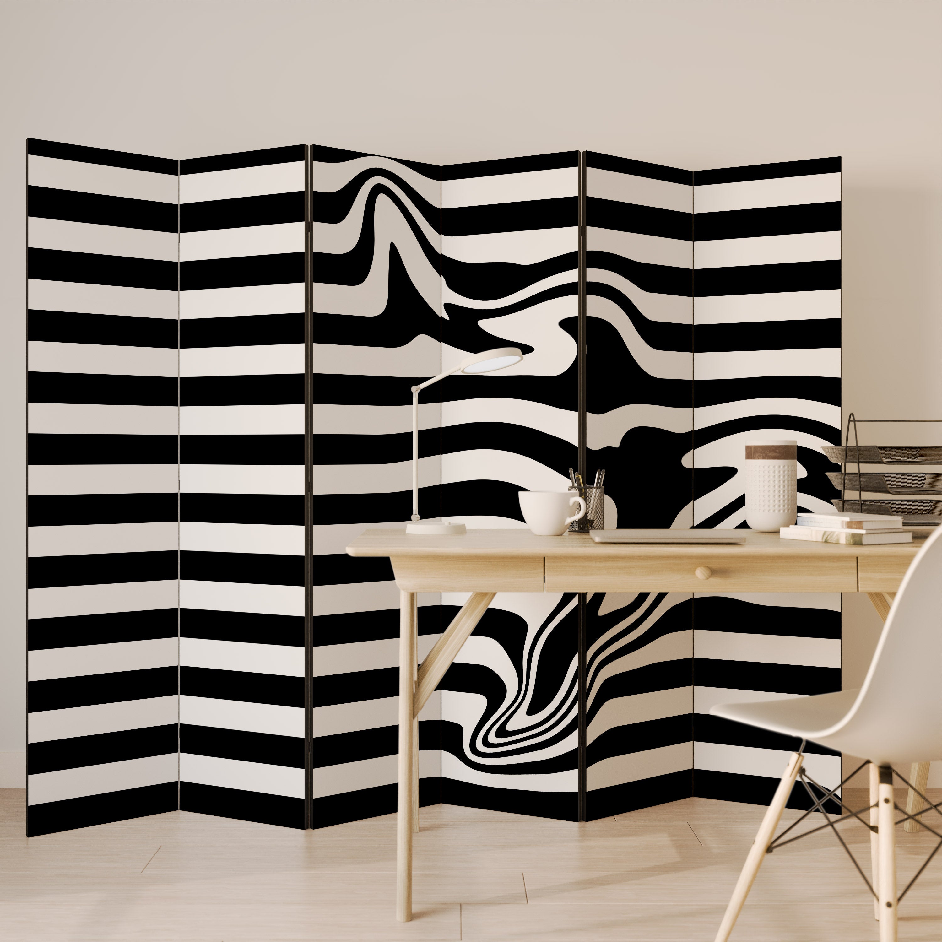 POLYLINE FUZZY Dekorativ rumsavdelare med 6 paneler