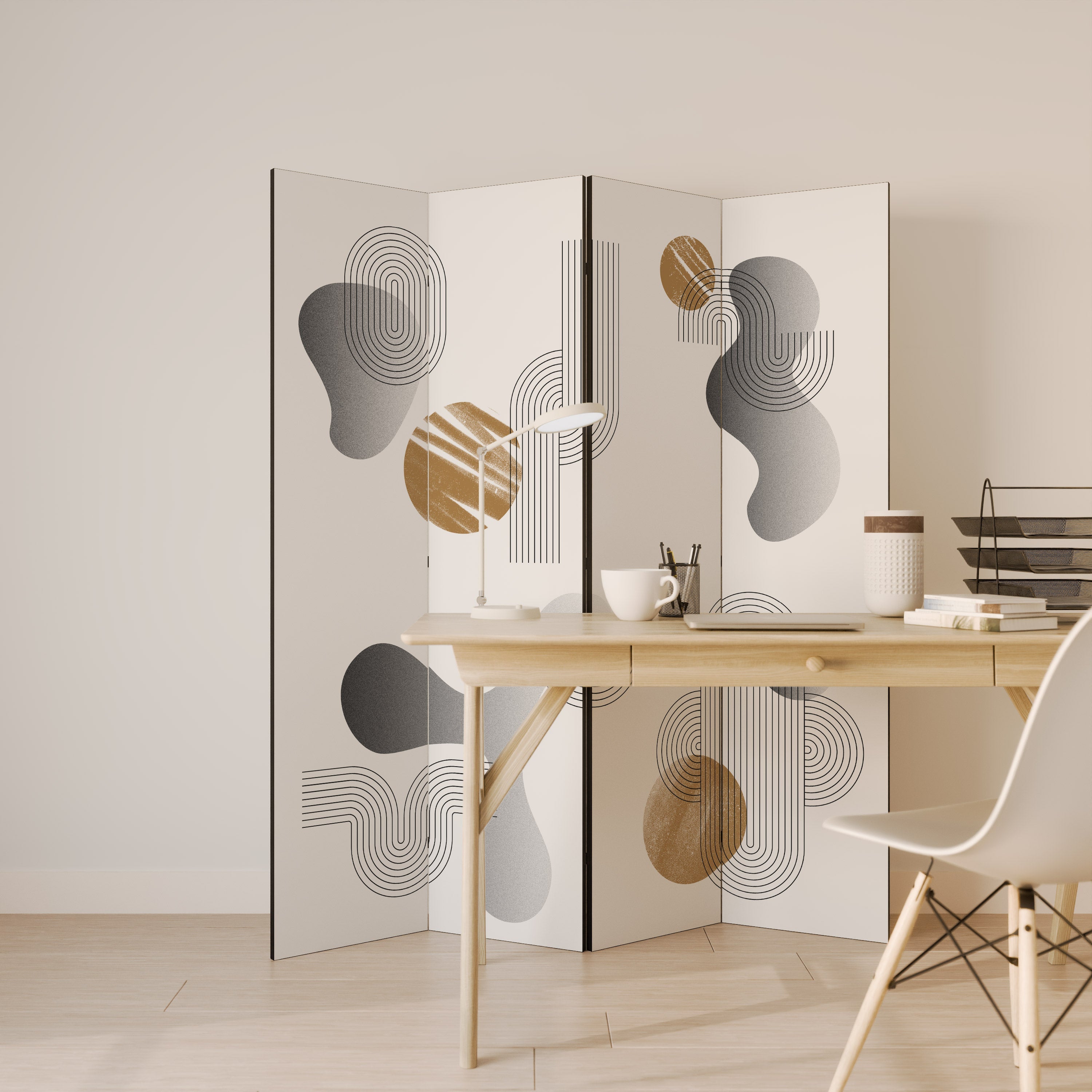 CLEAR CREATIONS Dekorativ rumsavdelare med 4 paneler