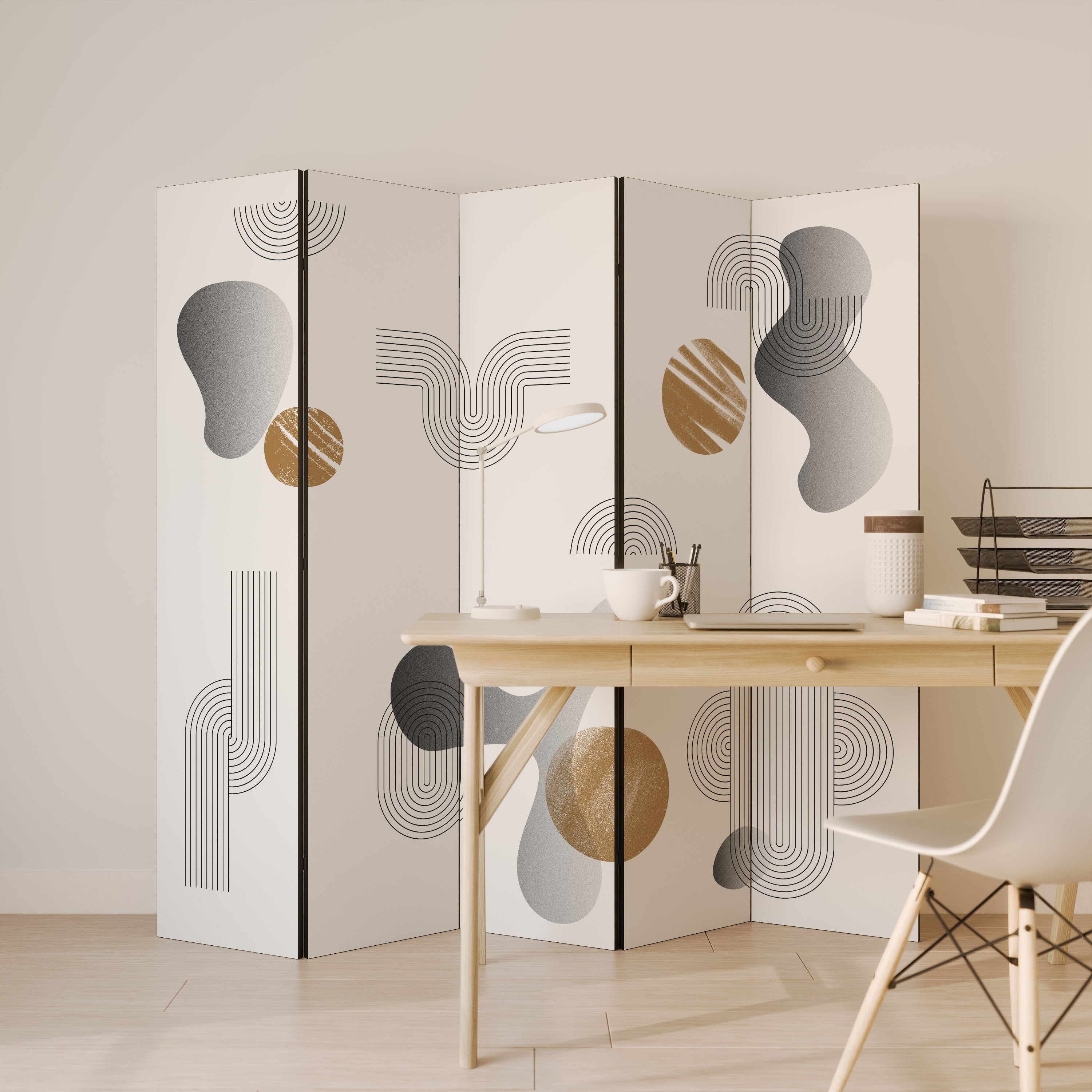 CLEAR CREATIONS Dekorativ rumsavdelare – 5 paneler