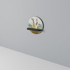 EARTH ELEMENTS Round Art Shelf In Black Finish