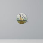 EARTH ELEMENTS Round Art Shelf In Black Finish