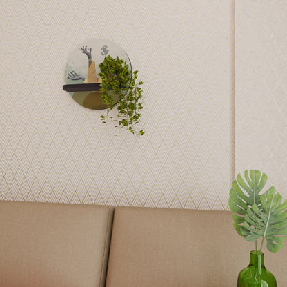 EARTH ELEMENTS Rund konsthylla i svart finish