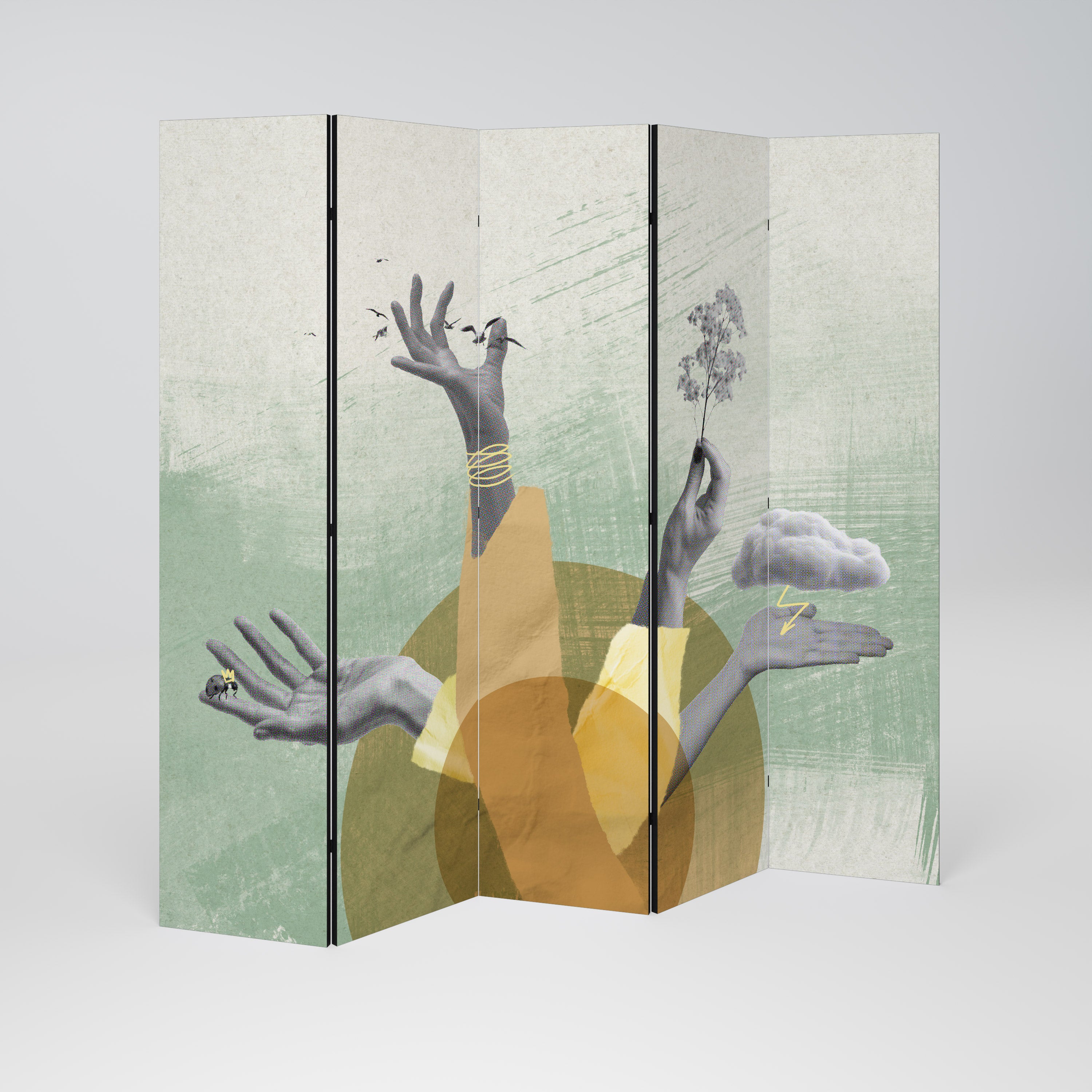EARTH ELEMENTS Dekorativ rumsavdelare – 5 paneler