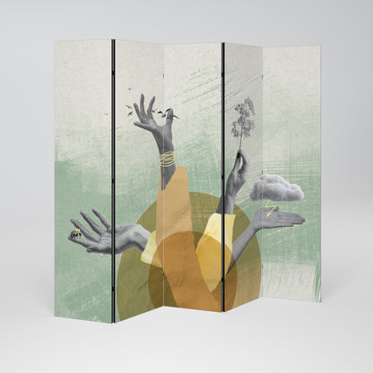 EARTH ELEMENTS Dekorativ rumsavdelare – 5 paneler