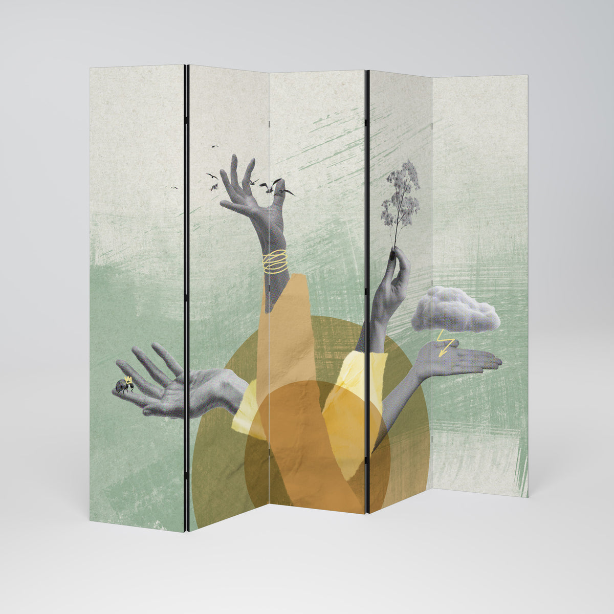 EARTH ELEMENTS Dekorativ rumsavdelare – 5 paneler