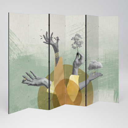 EARTH ELEMENTS Decorative 6-Panel Room Divider