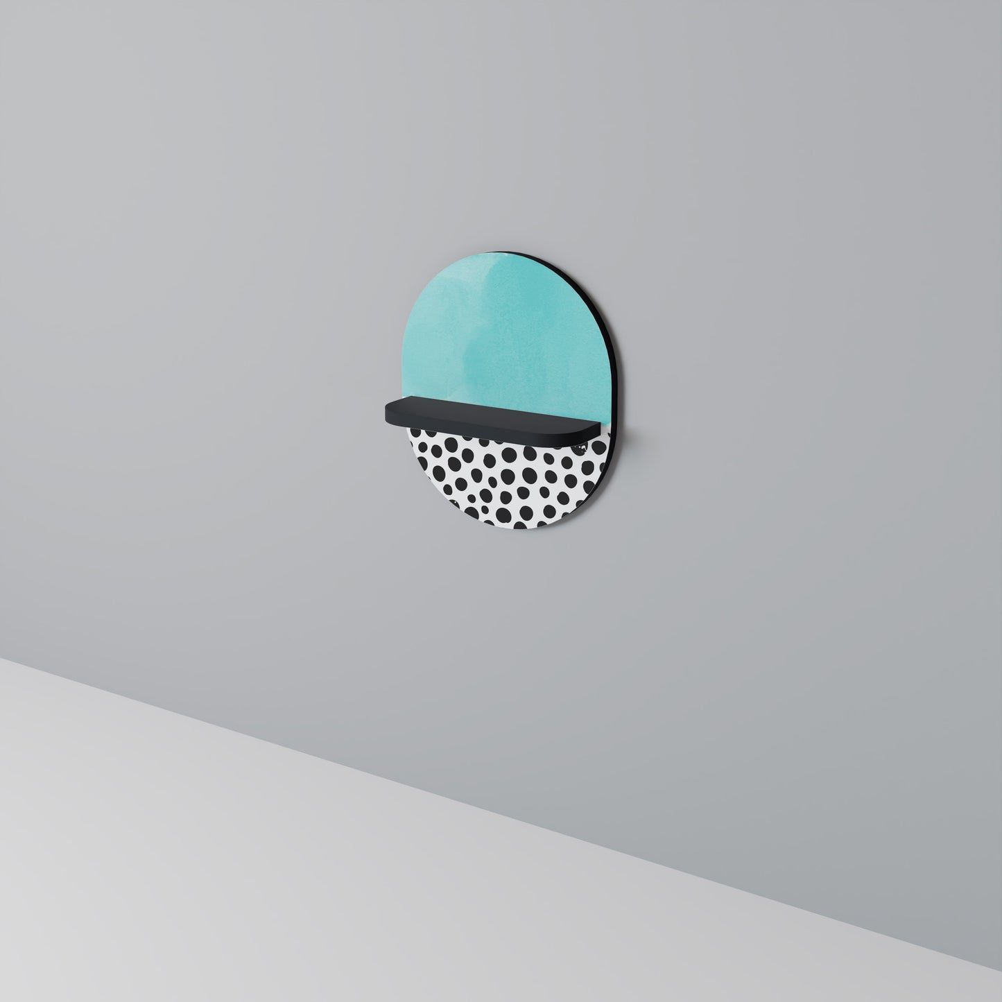 AZURE TREASURE Oval konsthylla i svart finish