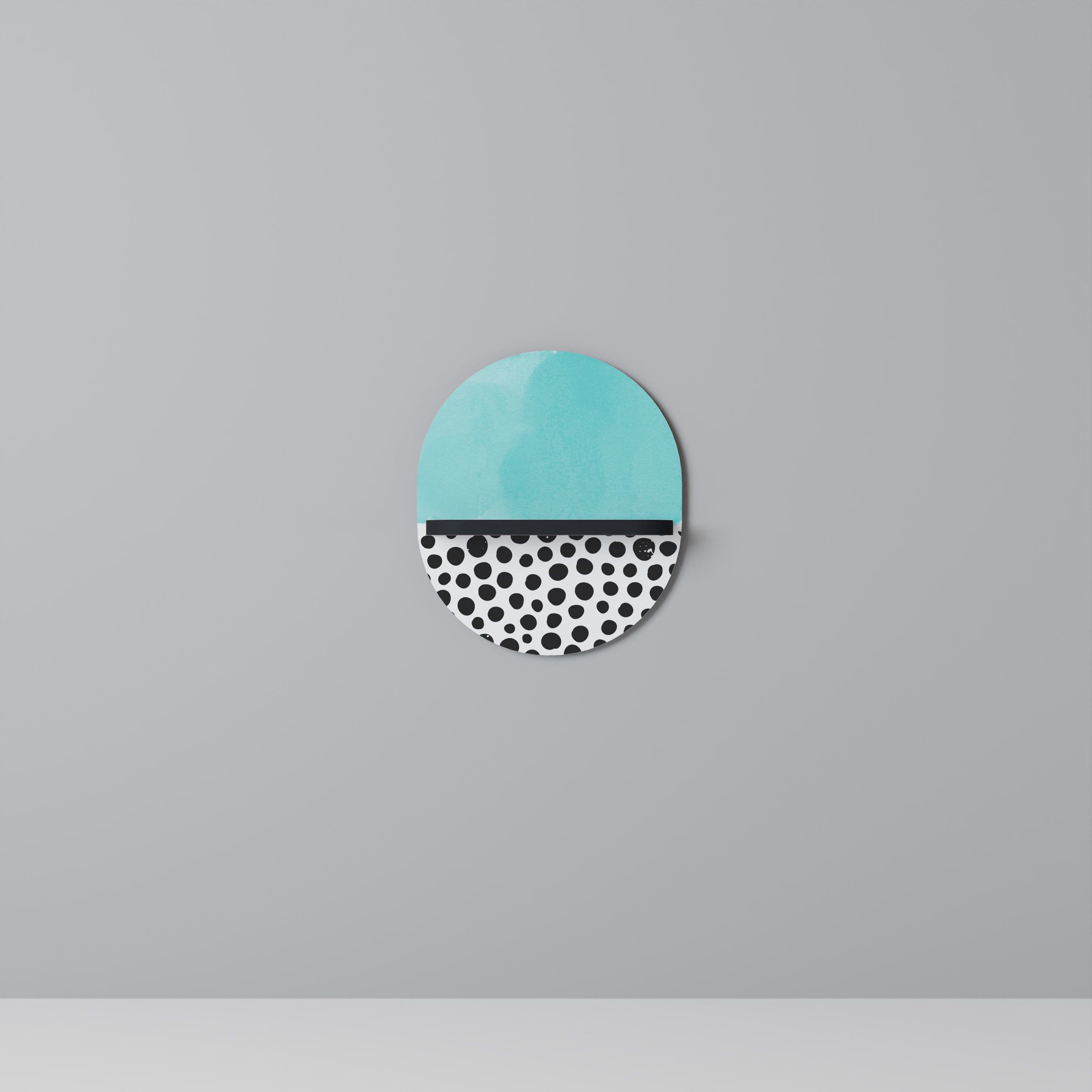 AZURE TREASURE Oval konsthylla i svart finish