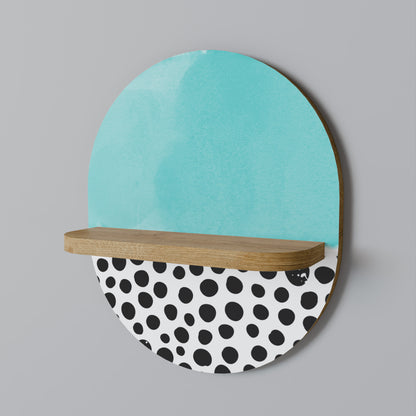 AZURE TREASURE Oval Art Shelf In Oak Effect