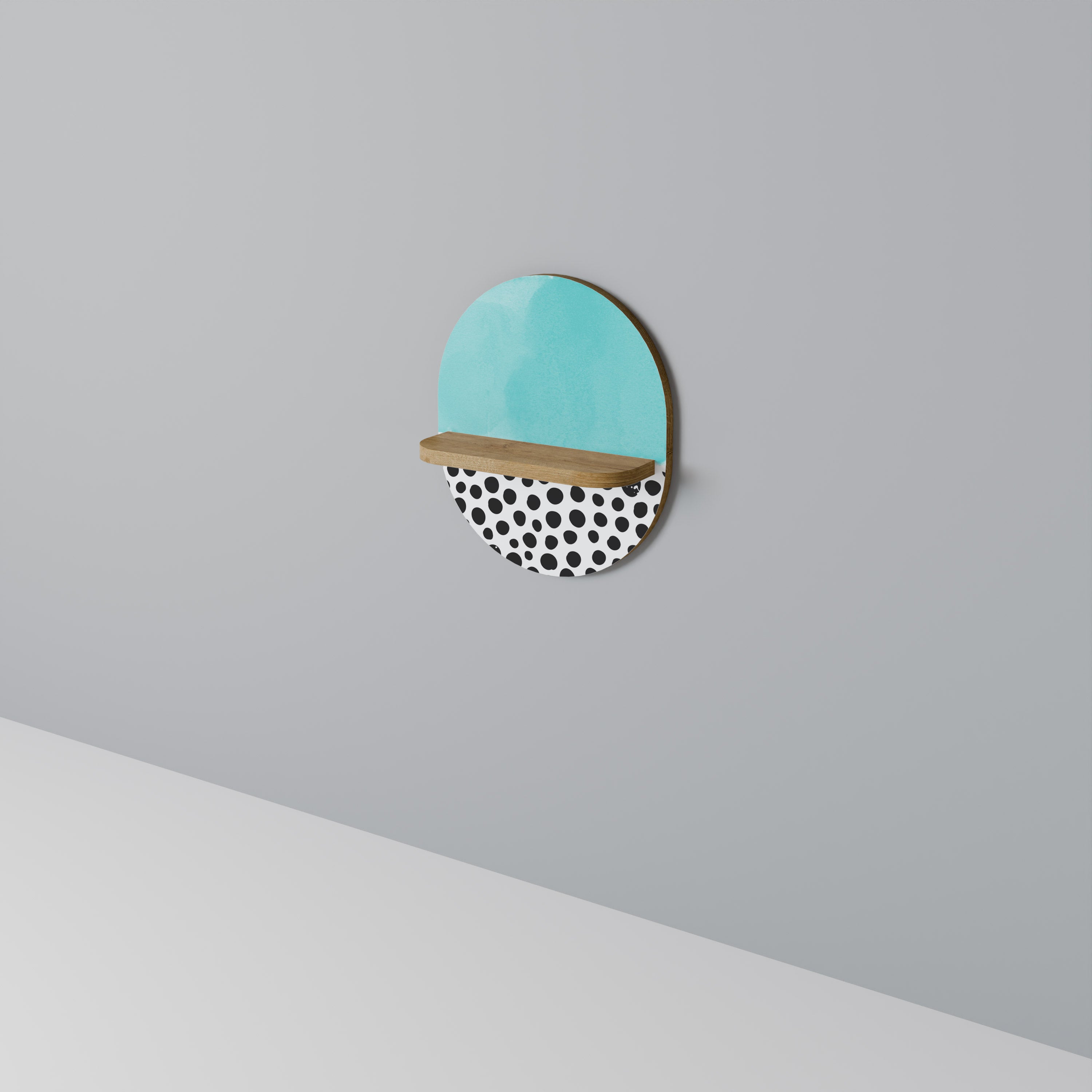AZURE TREASURE Oval konsthylla i ekeffekt