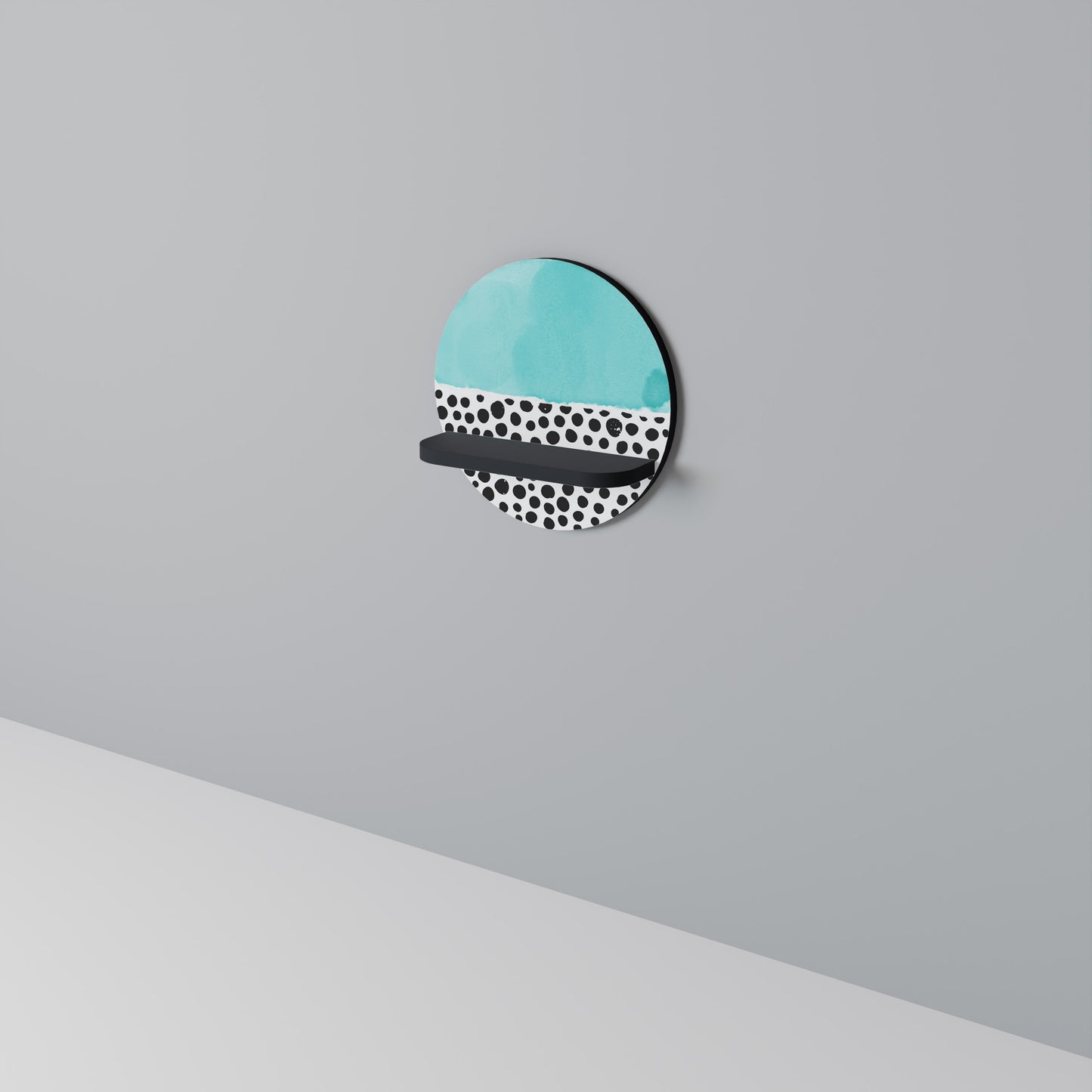 AZURE TREASURE Rund konsthylla i svart finish