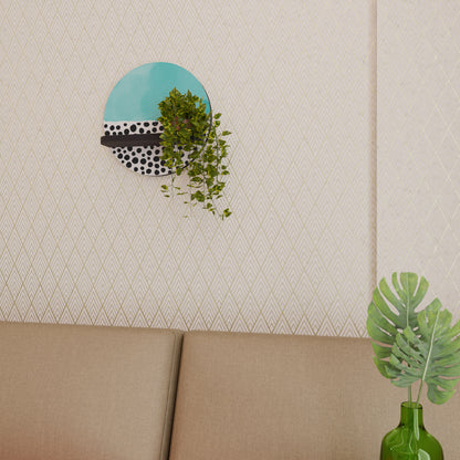 AZURE TREASURE Rund konsthylla i svart finish