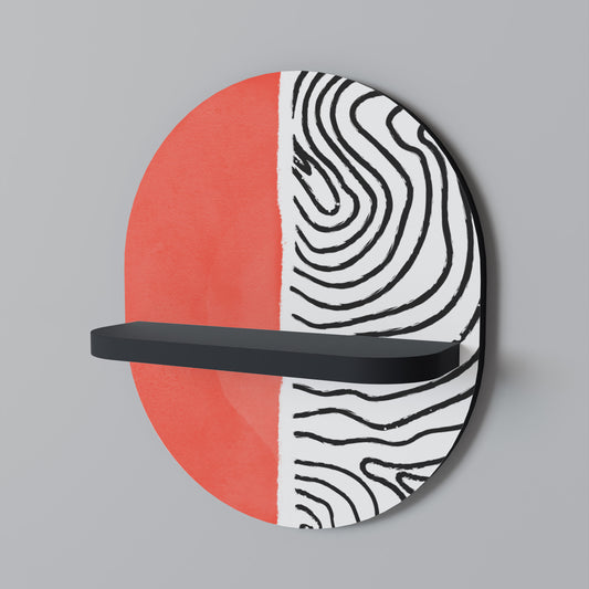 ORANGEY TREASURE Oval konsthylla i svart finish