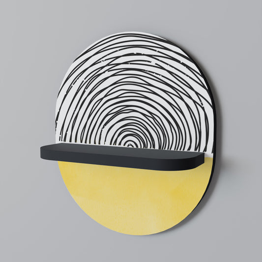SUNNY TREASURE Oval konsthylla i svart finish