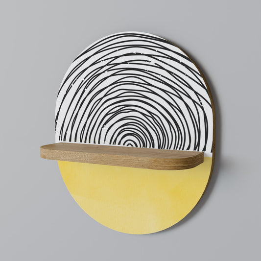 SUNNY TREASURE Oval Art Shelf In Oak Effect