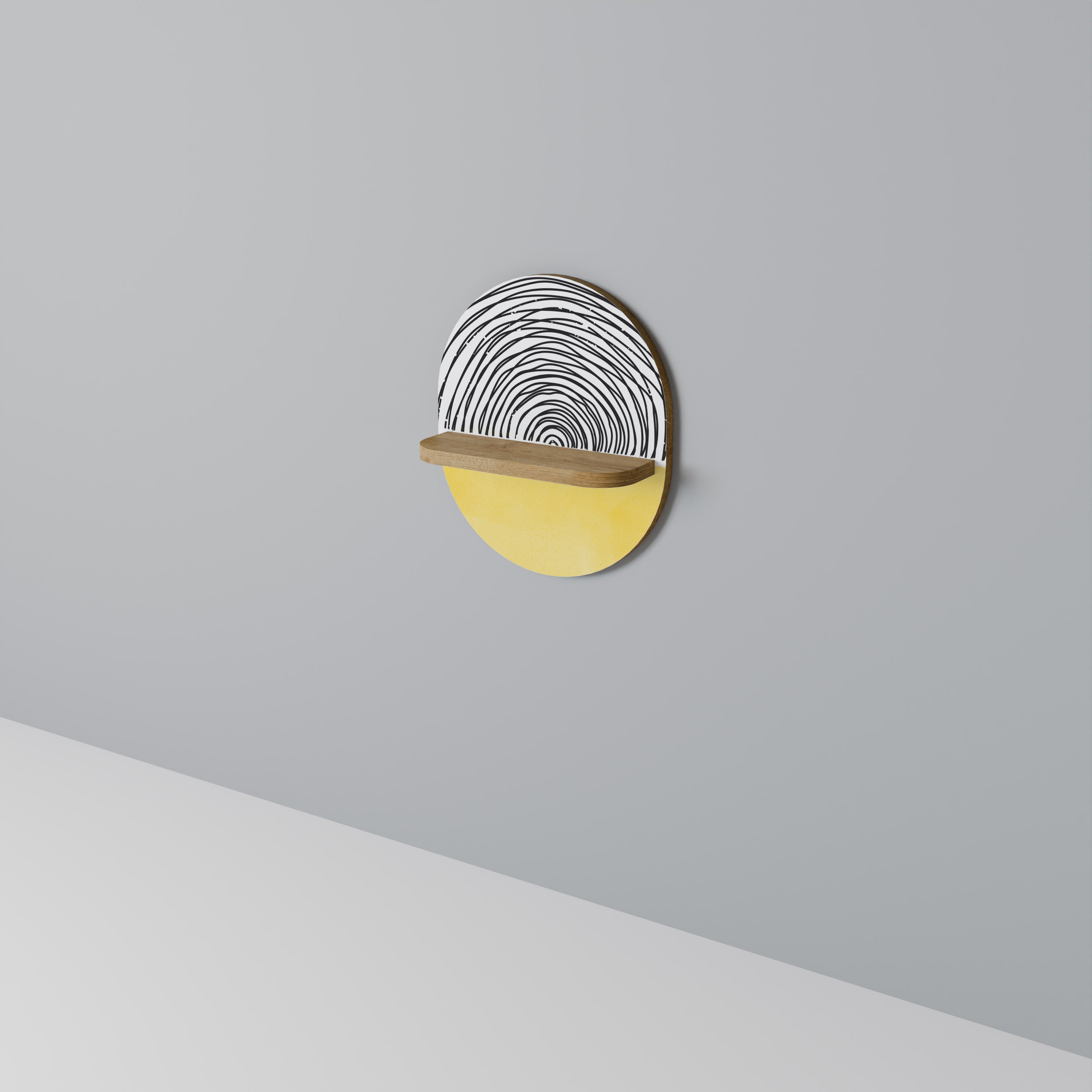 SUNNY TREASURE Oval konsthylla i ekeffekt