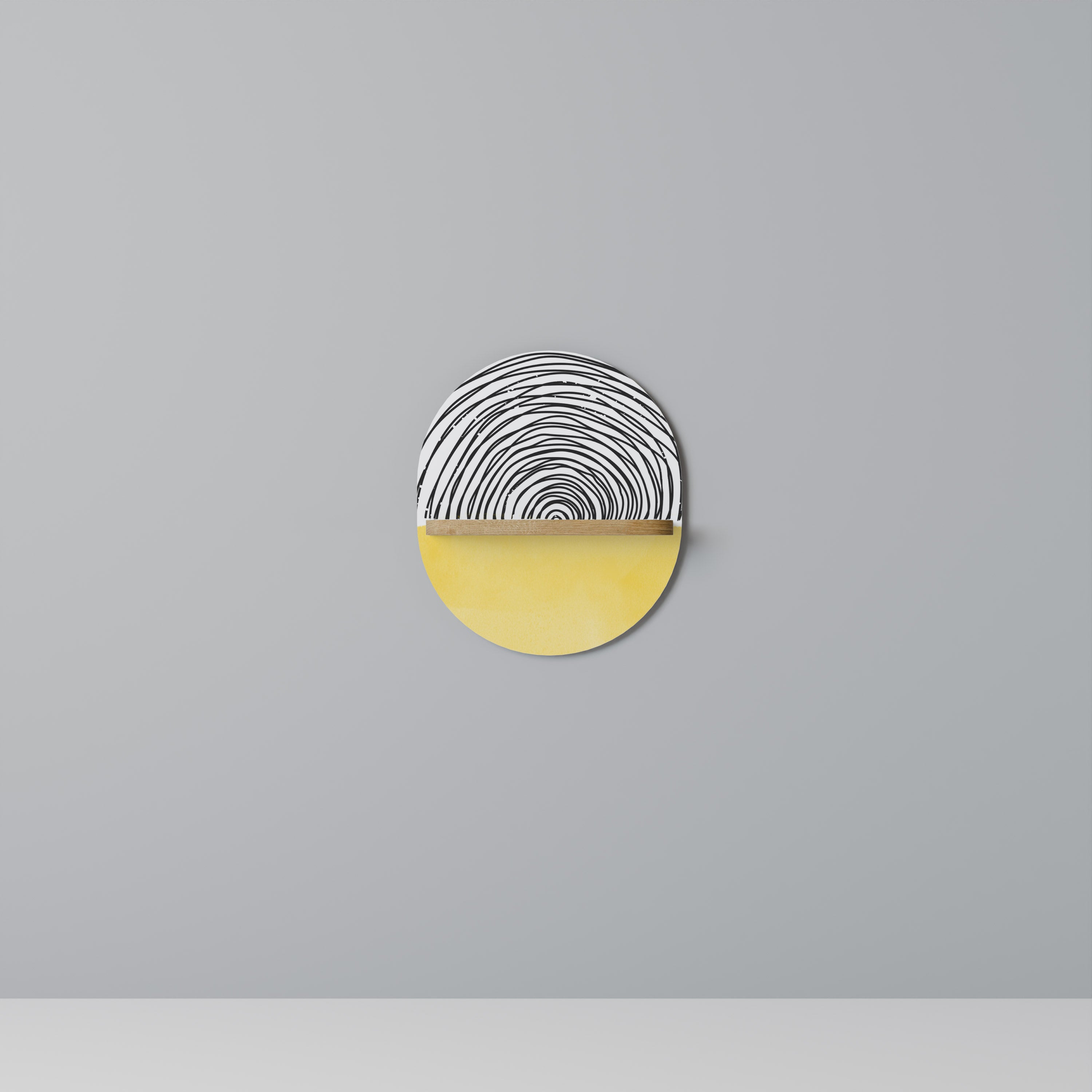 SUNNY TREASURE Oval konsthylla i ekeffekt