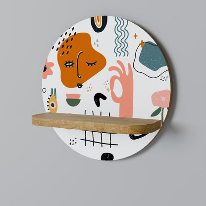 MATISSE WHIMSY Round Art Shelf In Oak Effect