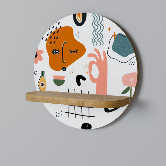 MATISSE WHIMSY Round Art Shelf In Oak Effect