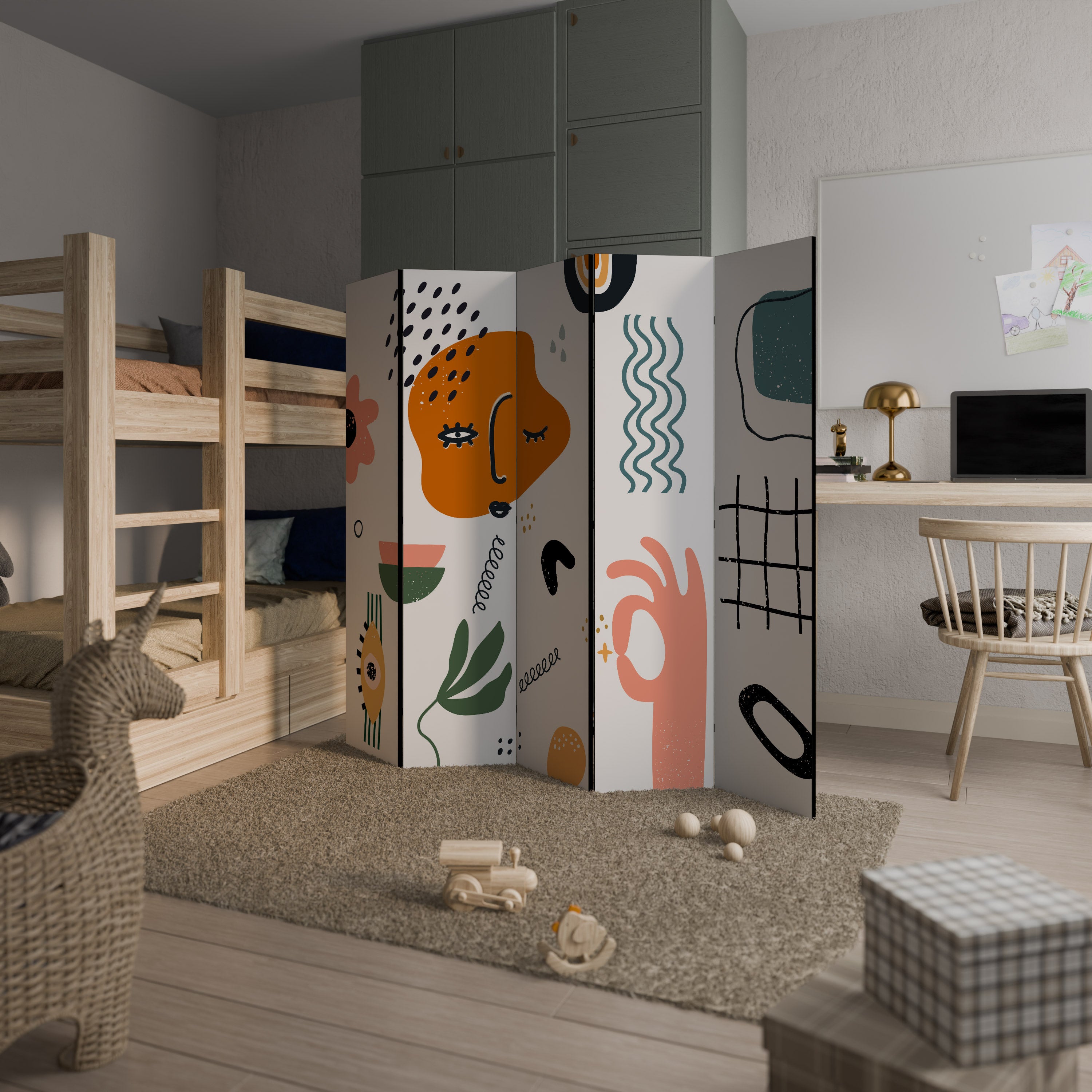 MATISSE WHIMSY Dekorativ rumsavdelare – 5 paneler