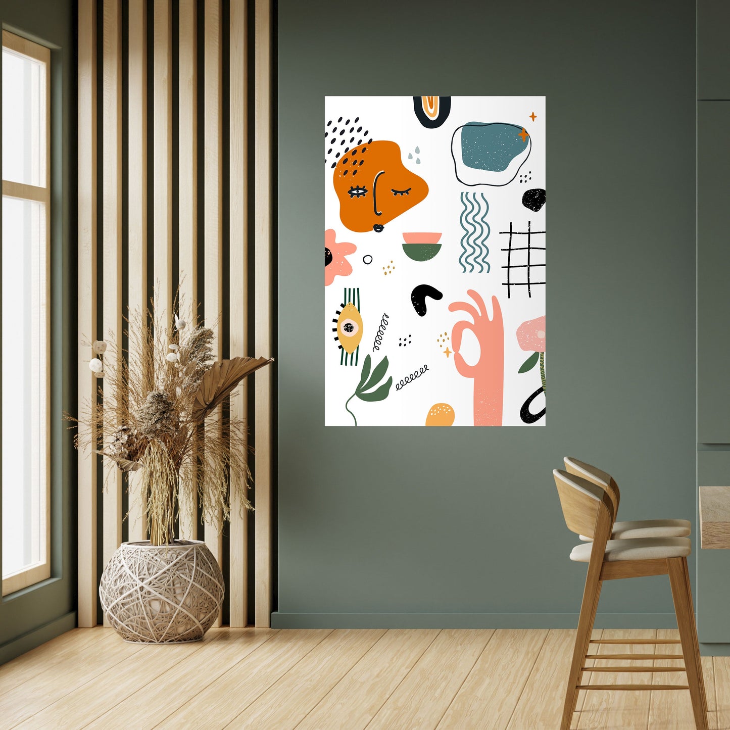 MATISSE WHIMSY vertikal affisch med självhäftande mönster