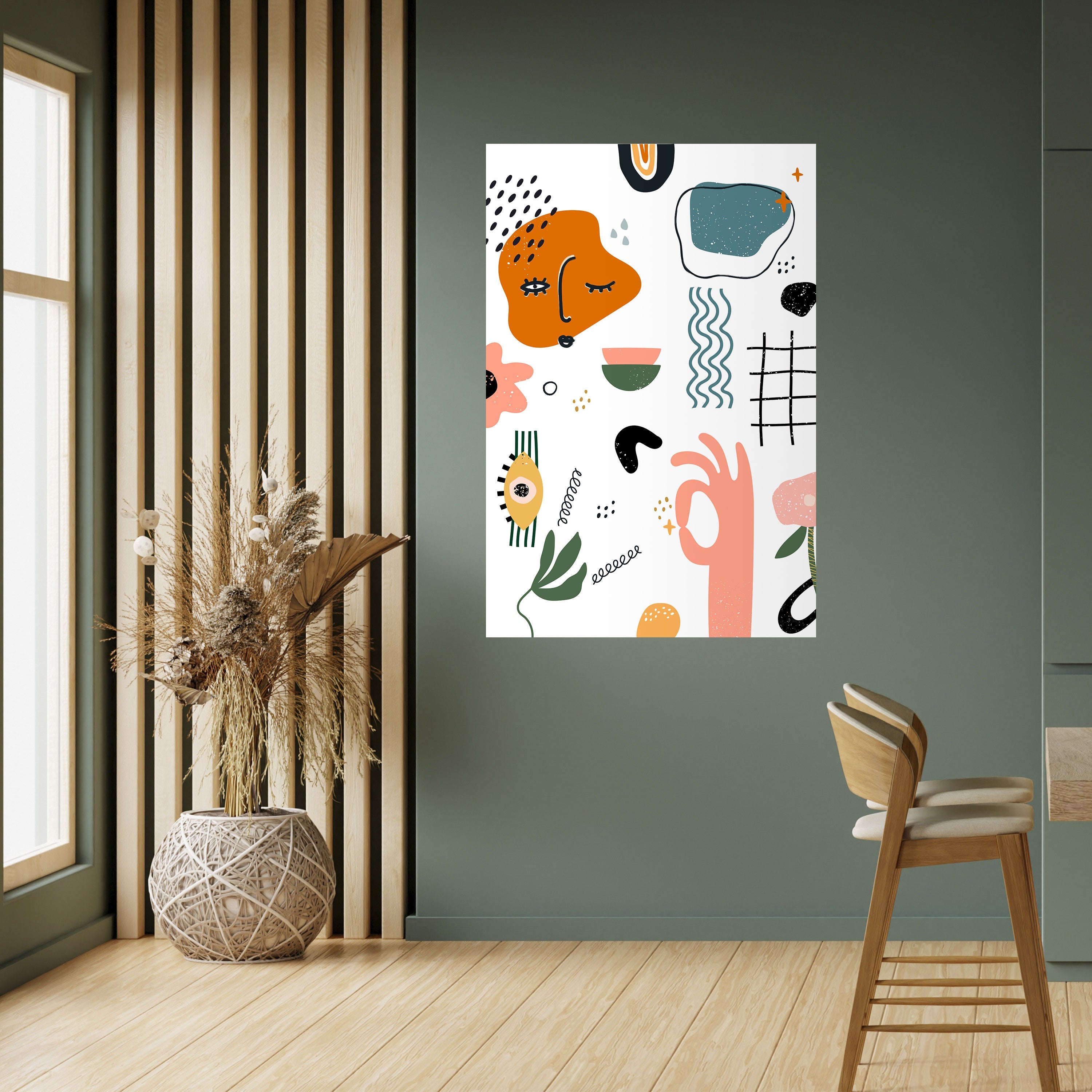 MATISSE WHIMSY vertikal affisch med självhäftande mönster