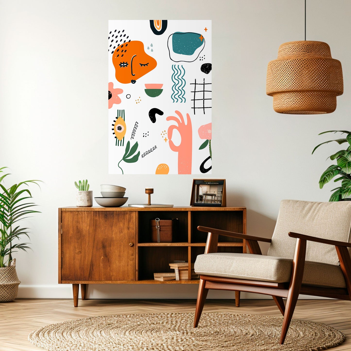 MATISSE WHIMSY vertikal affisch med självhäftande mönster