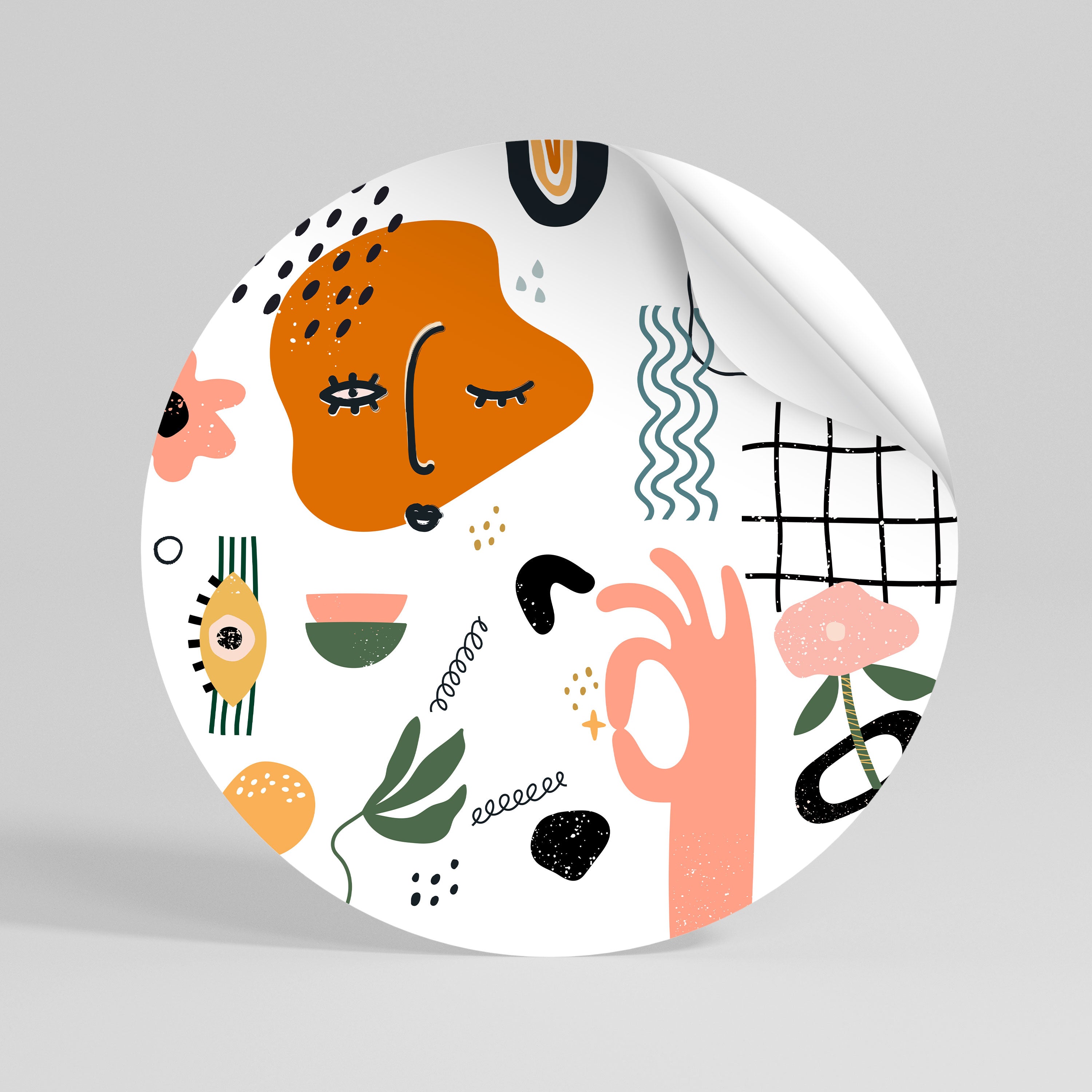 MATISSE WHIMSY Peel and Stick Round Sticker