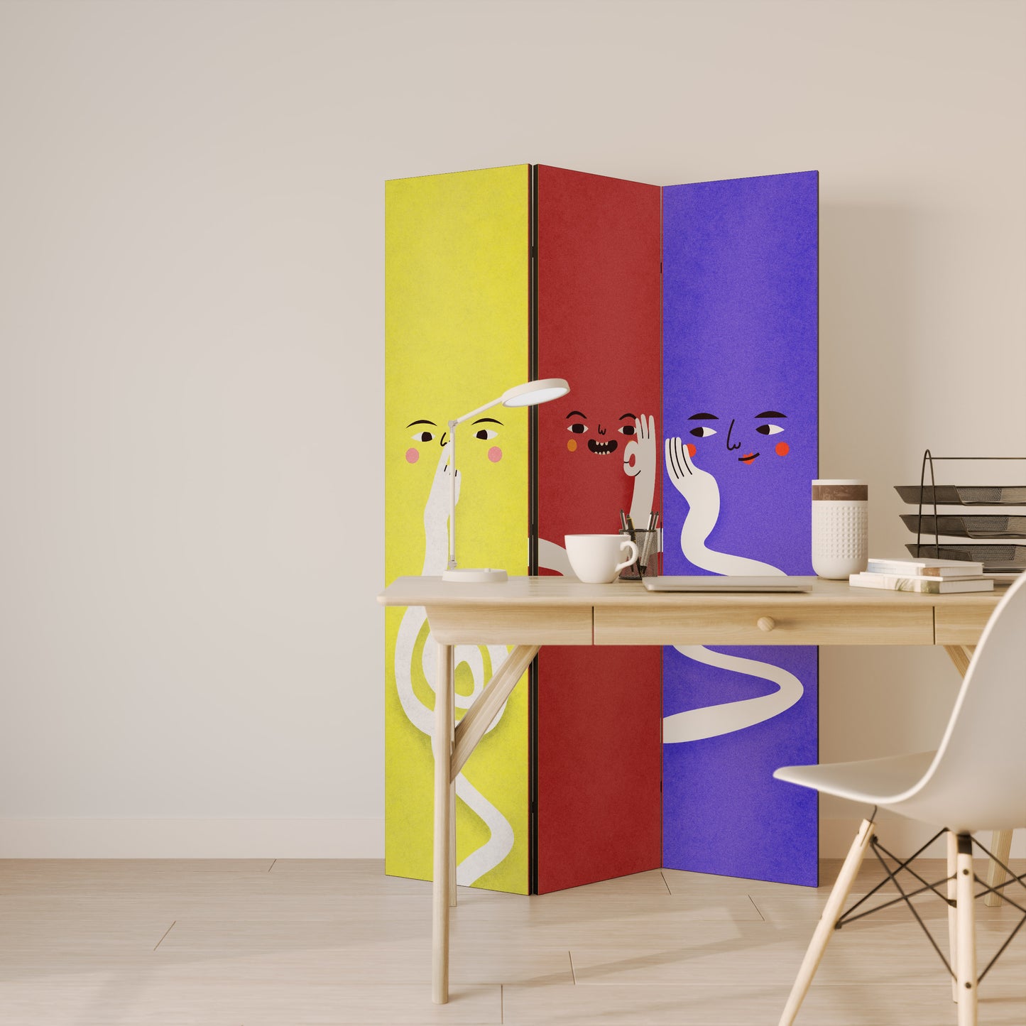 LIVELY FEATURES Dekorativ rumsavdelare – 3 paneler