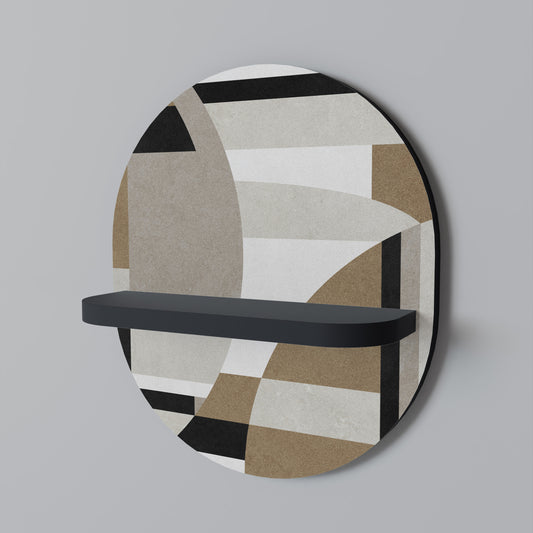 DELIKATE MEMENTO Oval konsthylla i svart finish