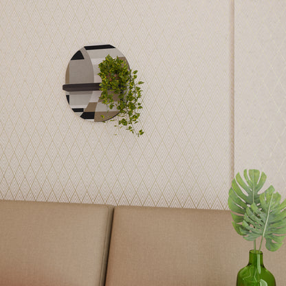 DELIKATE MEMENTO Oval konsthylla i svart finish