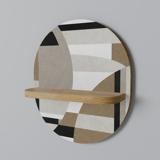 DELICATE MEMENTO Oval Art Shelf In Oak Effect
