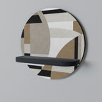 DELICATE MEMENTO Round Art Shelf In Black Finish