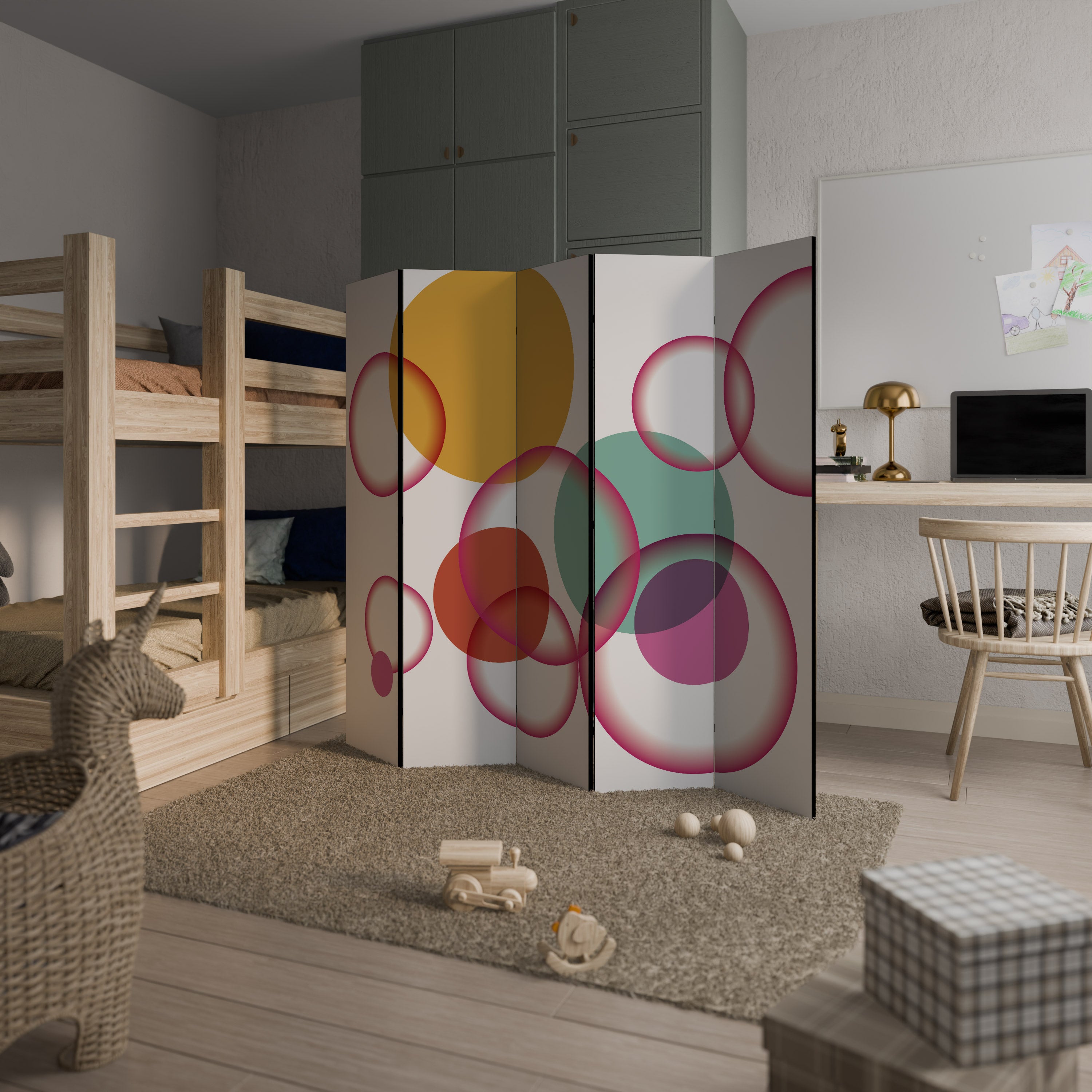 BUBBLE WISH Dekorativ rumsavdelare – 5 paneler