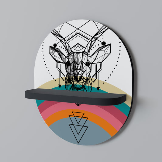 DEER OF COLOR Oval konsthylla i svart finish