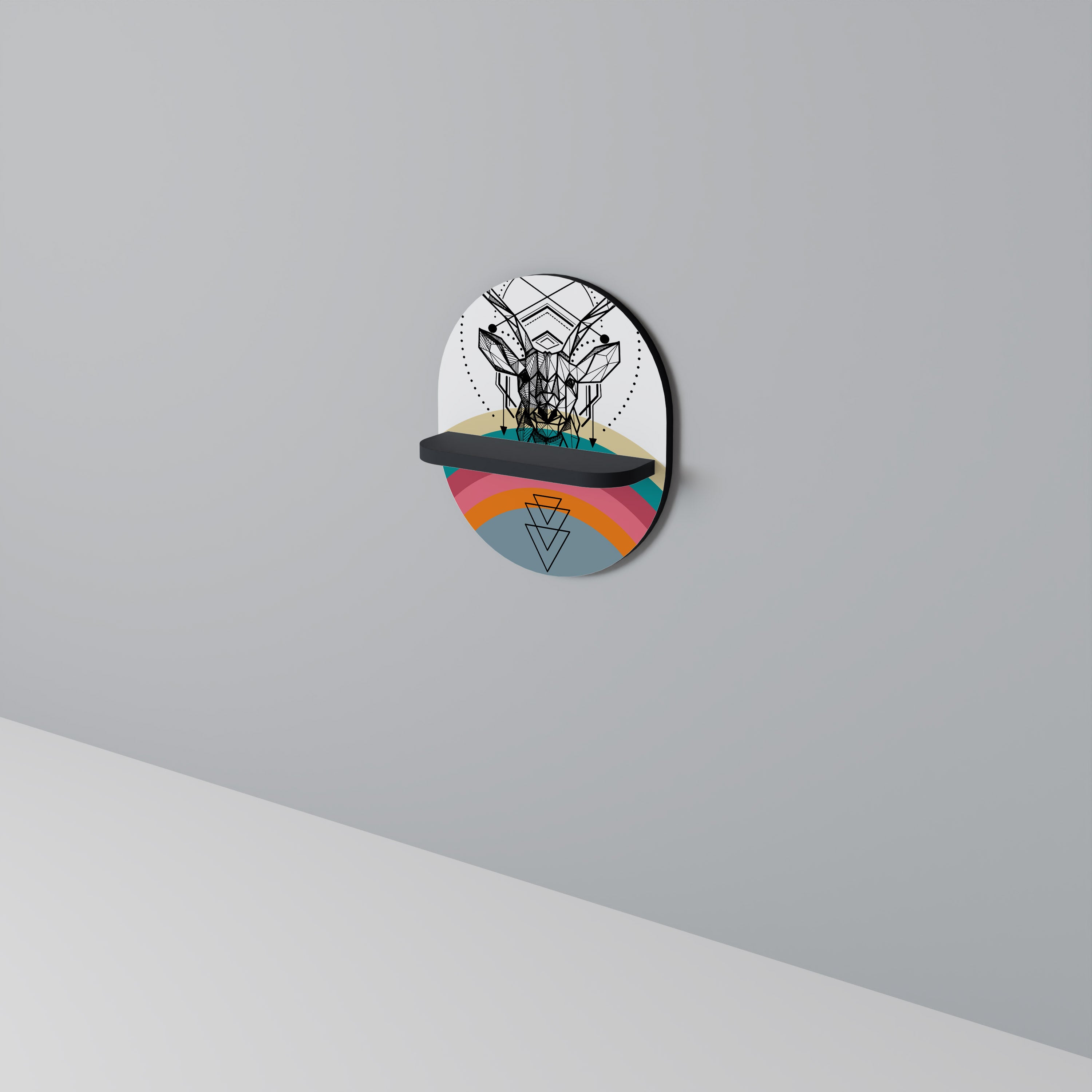 DEER OF COLOR Oval konsthylla i svart finish
