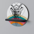 HJORT AV FÄRG Rund konsthylla i svart finish