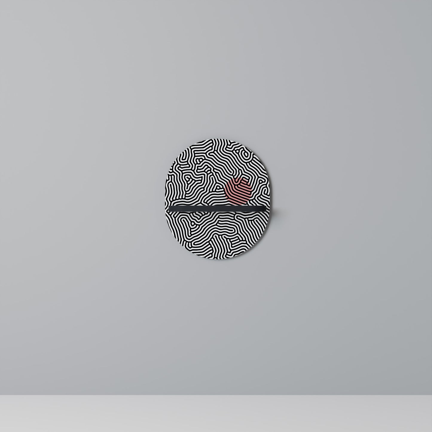 LIVING DOT Oval konsthylla i svart finish