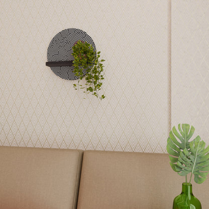 LIVING DOT Rund konsthylla i svart finish