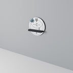 HIMLAKROPP Rund konsthylla i svart finish