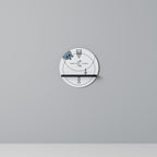 HIMLAKROPP Rund konsthylla i svart finish