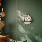 HIMLAKROPP Rund konsthylla i svart finish