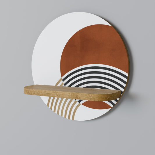 SPACE AROUND Round Art Shelf In Oak Effect