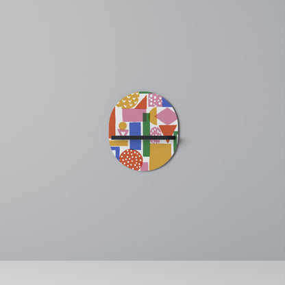 GEOMETRISK GLIMMER Oval konsthylla i svart finish