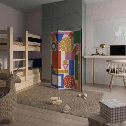 GEOMETRISK GLIMMER Dekorativ rumsavdelare med 3 paneler