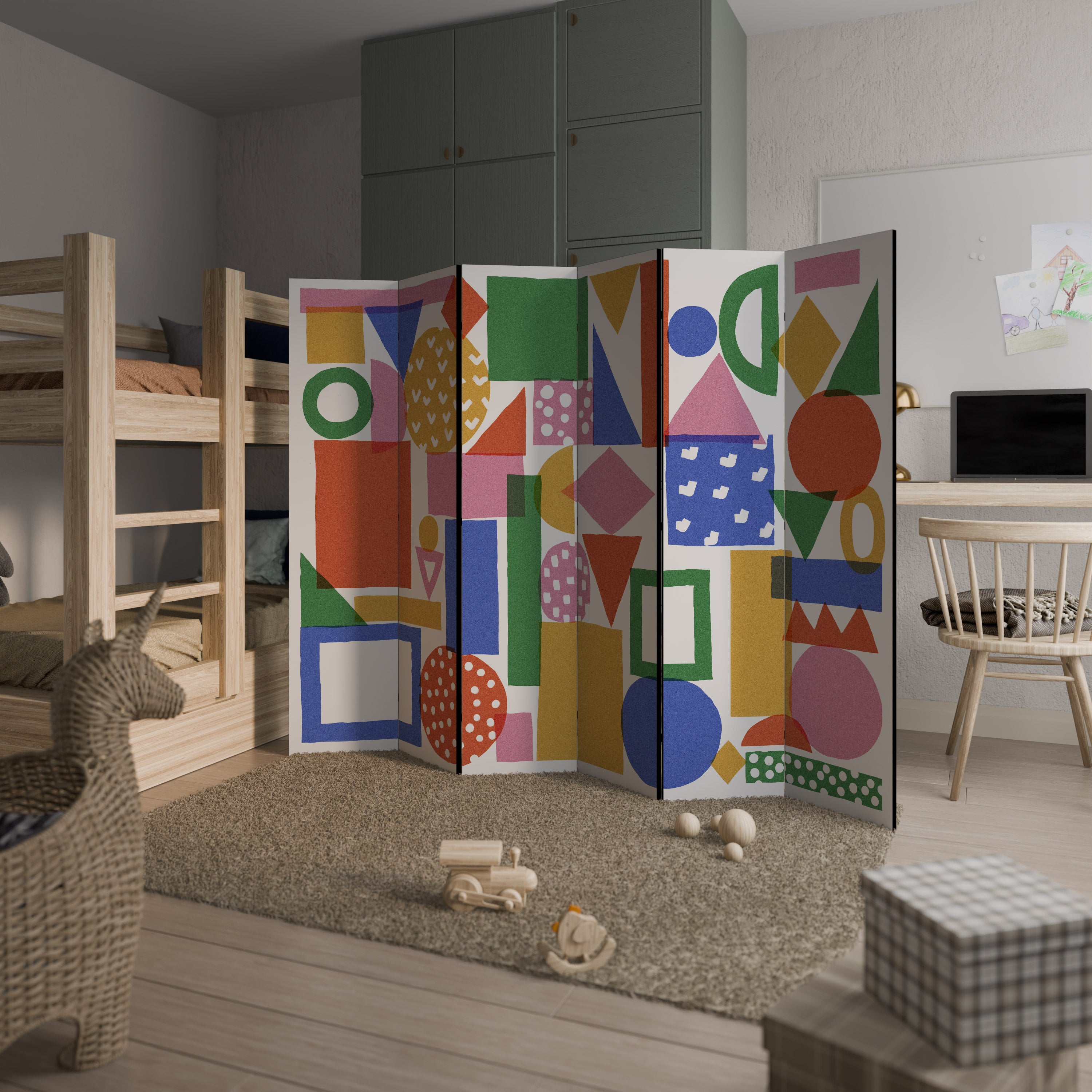 GEOMETRIC GLIMMER Rumsavdelare 6 paneler