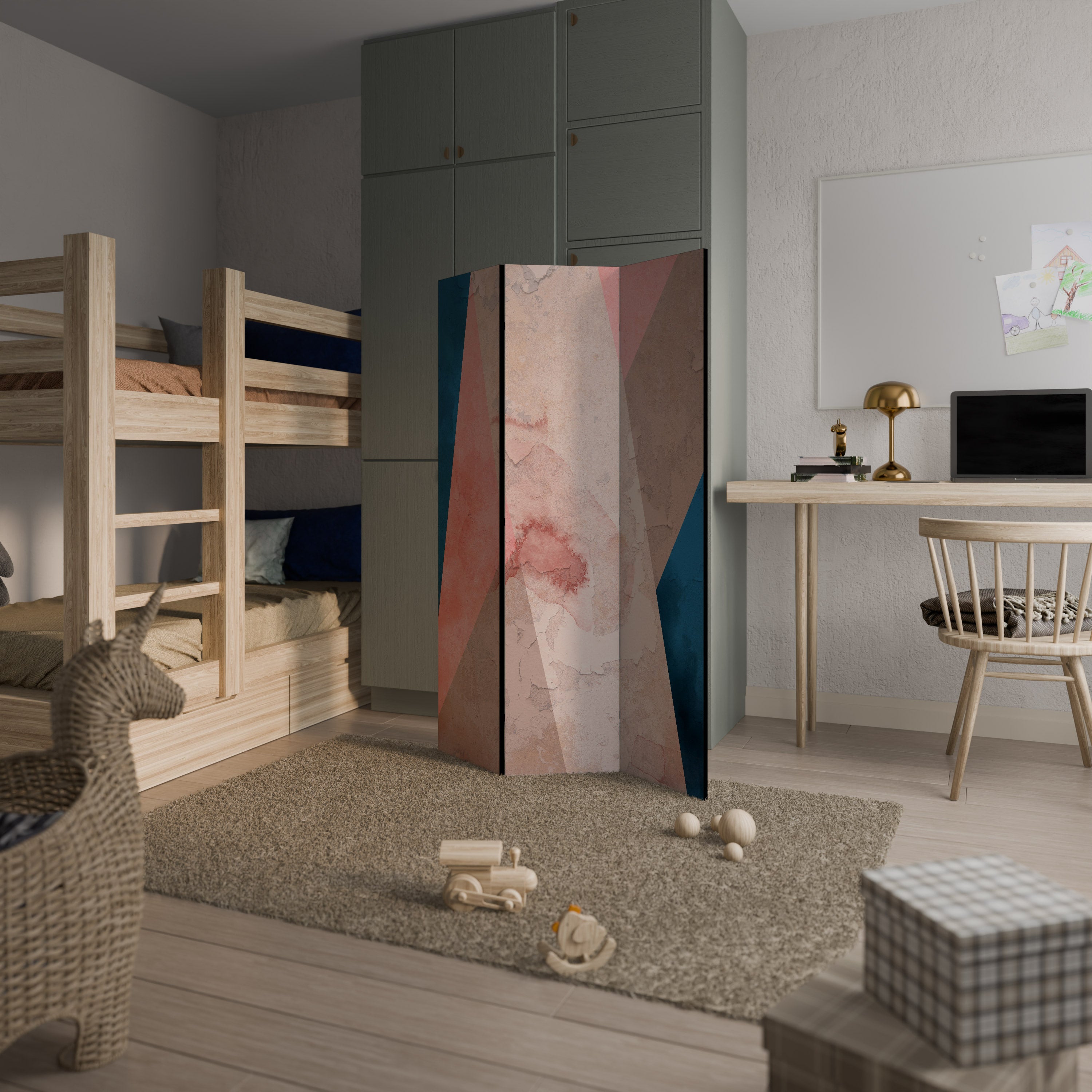 Dekorativ rumsavdelare med 3 paneler PEONY INTERIOR