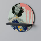 KANAGAWA BEAUTY Round Art Shelf In Black Finish