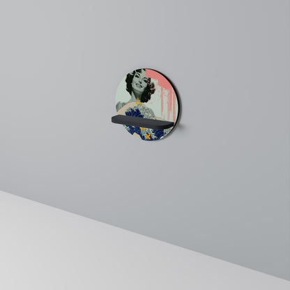 KANAGAWA BEAUTY Rund konsthylla i svart finish