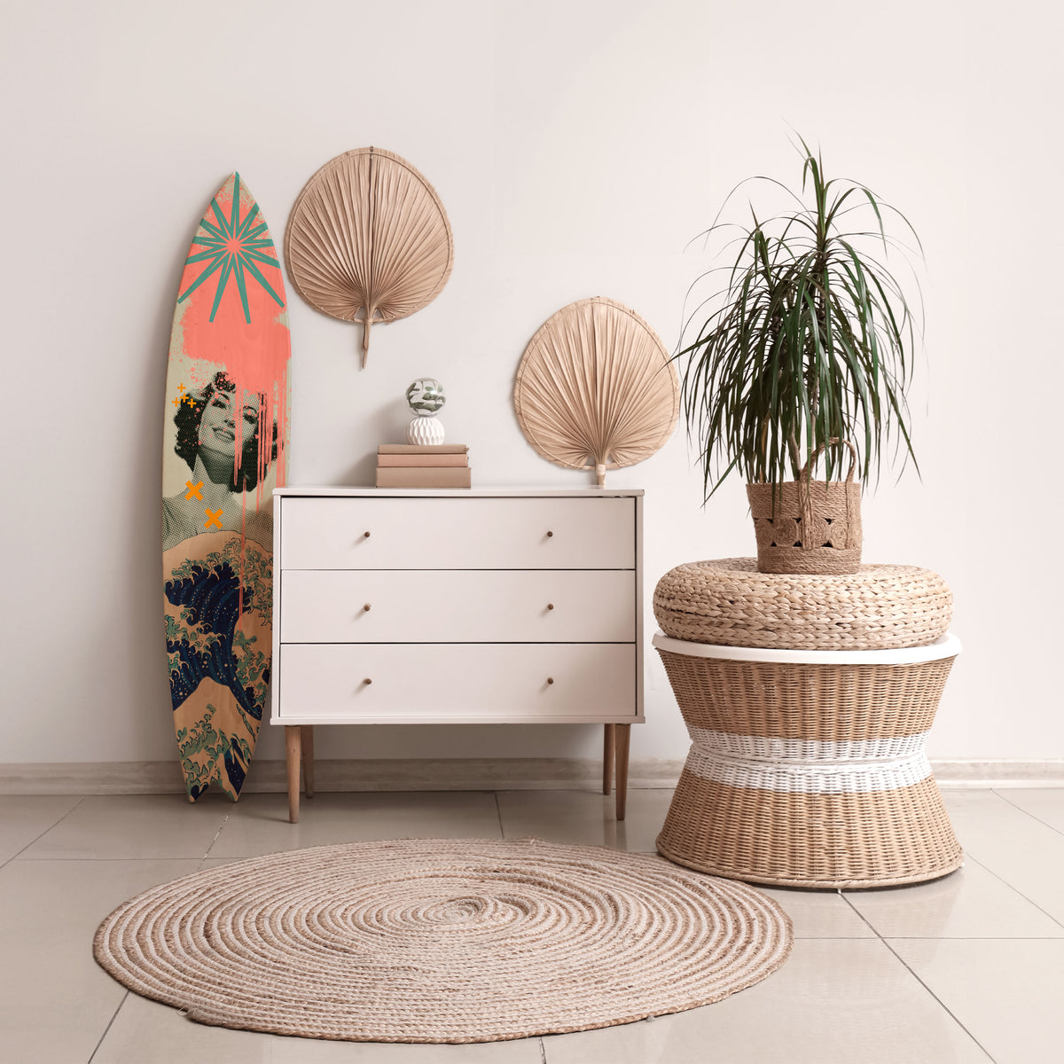 KANAGAWA BEAUTY Surfboard Decorative Panel